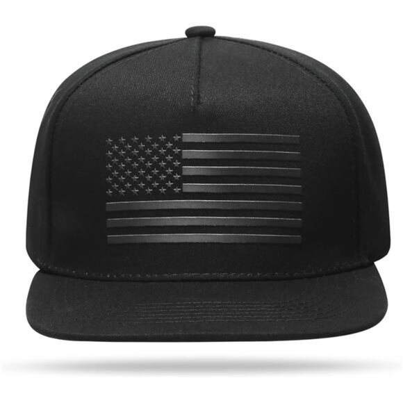 American flag snapback trucker hat flat bill adjustable mesh baseball cap unisex - Picture 3 of 7